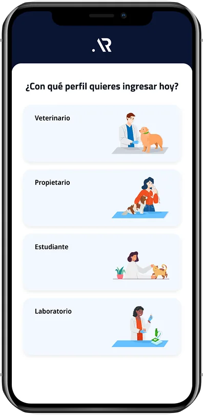Selección de perfil en la app Animal Record