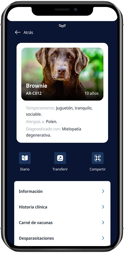 Captura de la app Animal Record