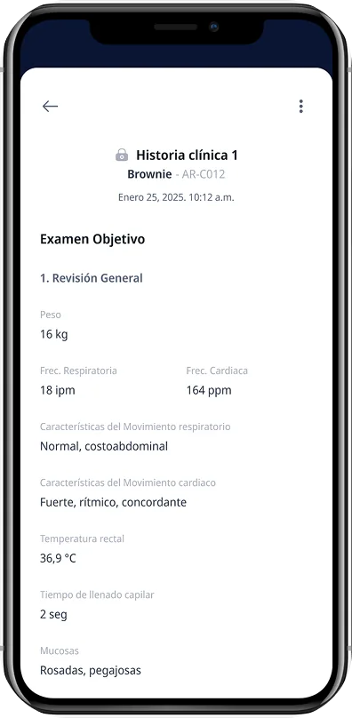 Captura de la app Animal Record